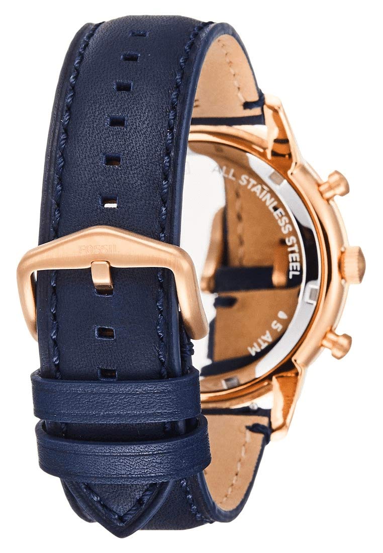 Fossil Townsman Chronograph Blue Dial Blue Leather Strap Watch for Men - FS5436 Watches Fossil   