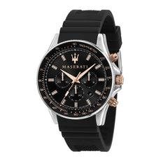 Maserati SFIDA 44mm Black Silicon Chronograph Watch For Men - R8871640002 Watches Maserati   