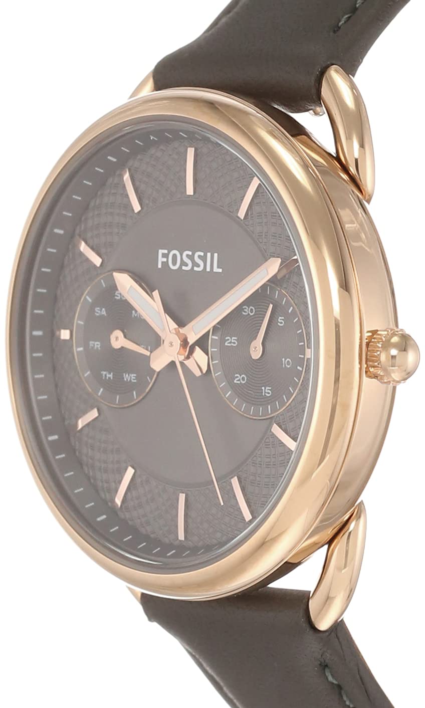 Fossil Tailor Grey Dial Grey Leather Strap Watch for Women - ES3913 Watches Fossil   