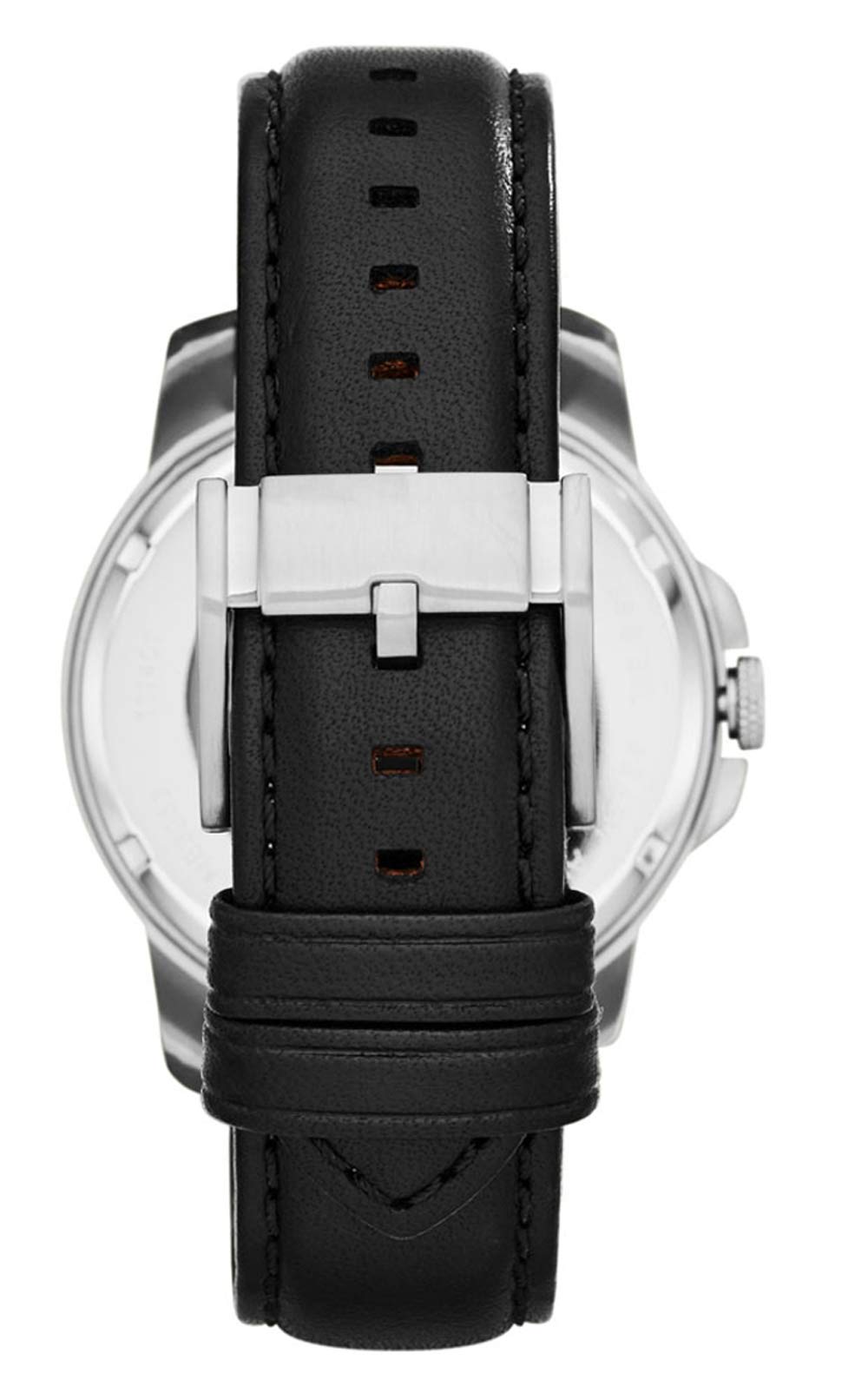 Fossil Grant Skeleton White Dial Black Leather Strap Watch for Men -  ME3053 Watches Fossil   