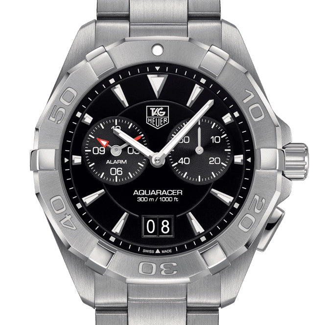 Tag Heuer Aquaracer Quartz 40mm Black Dial Silver Steel Strap Watch for Men - WAY111Z.BA0928 Watches Tag Heuer   