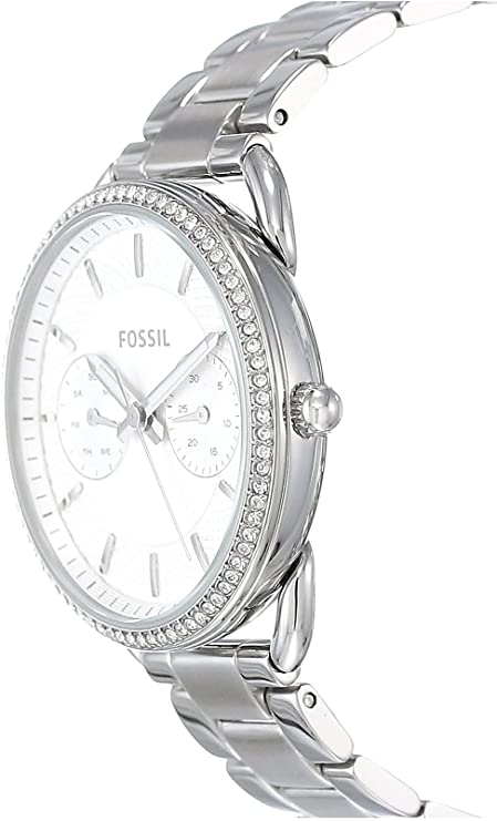 Fossil Tailor White Dial Silver Stainless Steel Strap Watch for Women - ES4262 Watches Fossil   