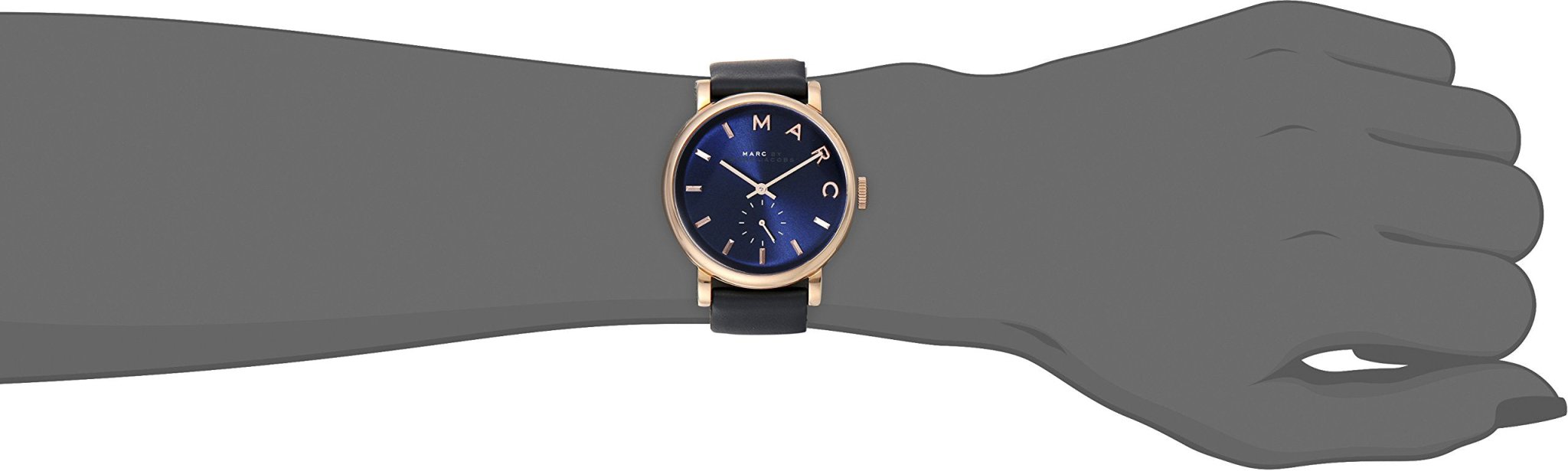 Marc Jacobs Baker Navy Blue Dial Navy Blue Leather Strap Watch for Women - MBM1329 Watches Marc Jacobs   