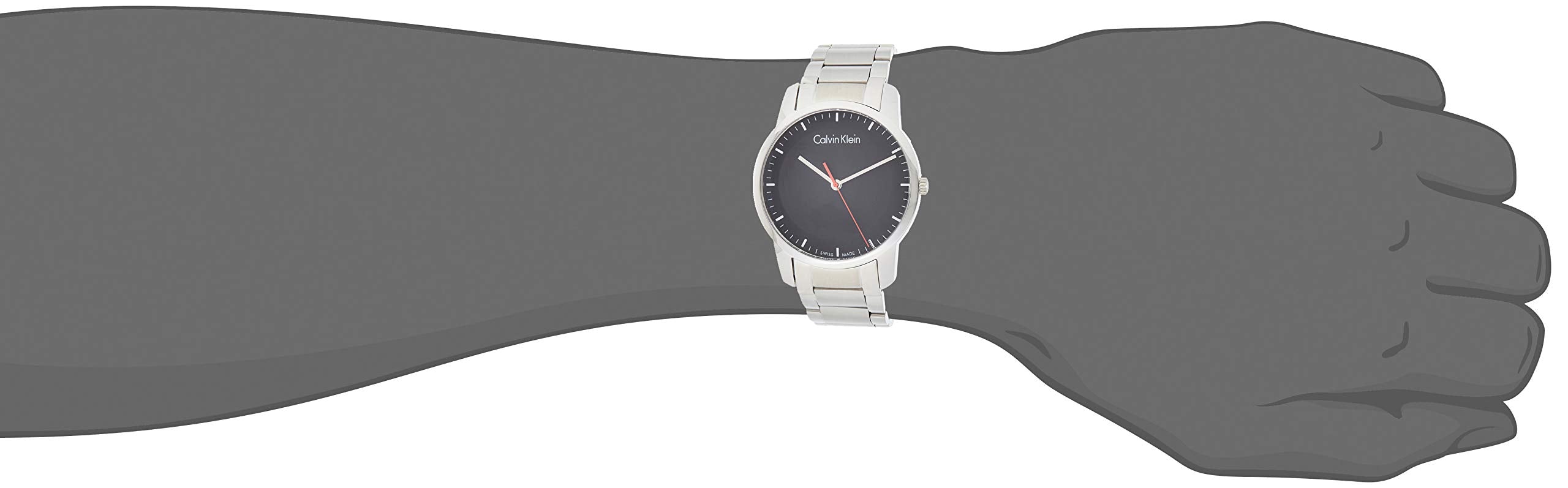 Calvin Klein City Black Dial Silver Steel Strap Watch for Men - K2G2G141 Watches Calvin Klein   