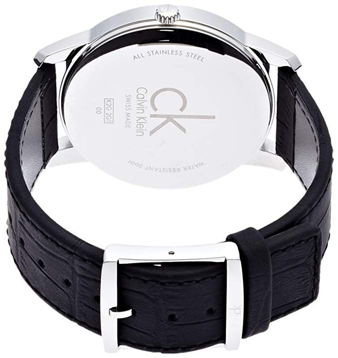 Calvin Klein City Quartz Black Dial Black Leather Strap Watch for Men - K2G2G1C3 Watches Calvin Klein   