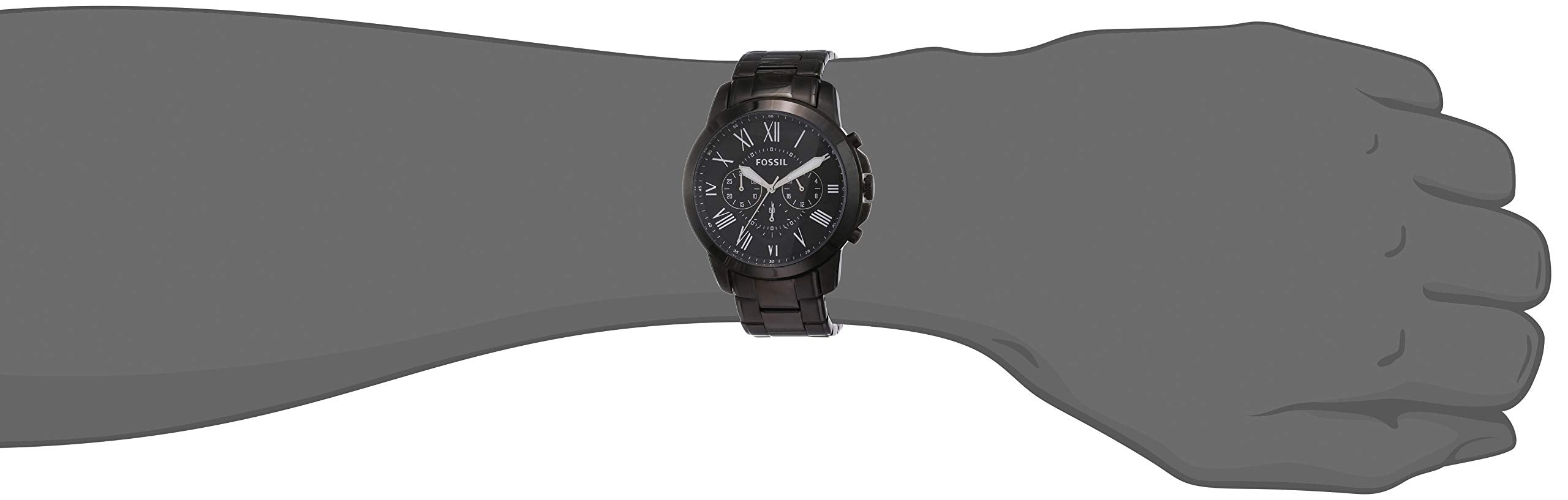 Fossil Grant Chronograph Black Dial Black Steel Strap Watch for Men - FS4832 Watches Fossil   