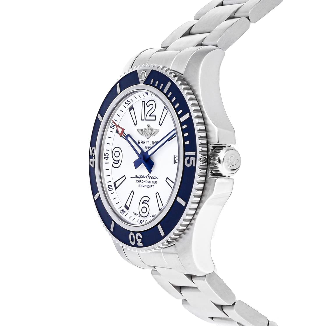Breitling Superocean 42mm White Dial Silver Steel Strap Watch for Men - A17366D81A1A1 Watches Breitling   