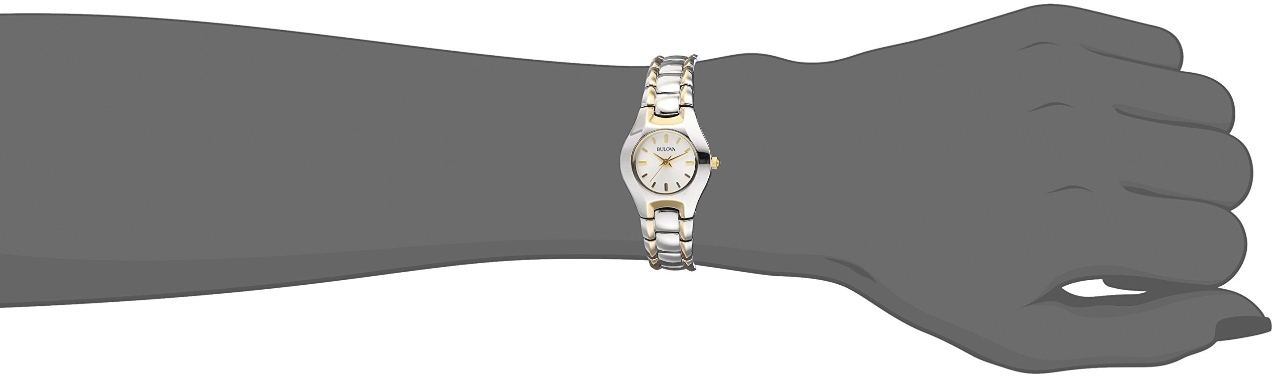 Bulova Classic White Dial Two Tone Steel Strap Watch for Women - 98T84 Watches Bulova   