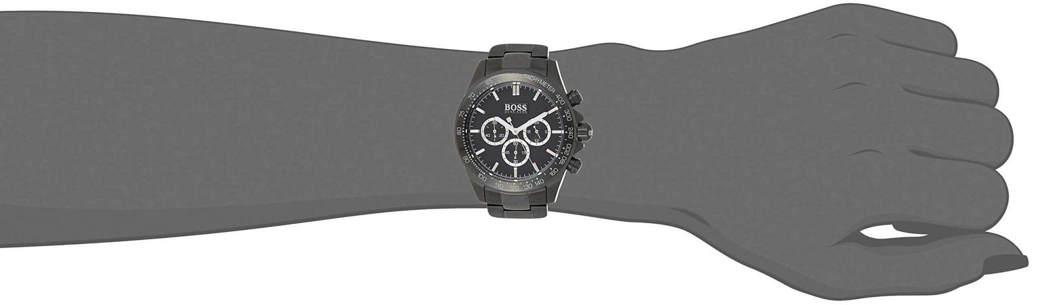 Hugo Boss Ikon Chronograph Black Dial Black Steel Strap Watch for Men - 1512961 Watches Hugo Boss   