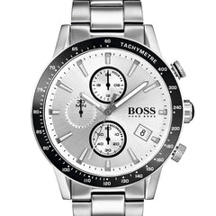 Hugo Boss Rafale Competitive Sport Silver Dial Silver Steel Strap Watch for Men - 1513511 Watches Hugo Boss   