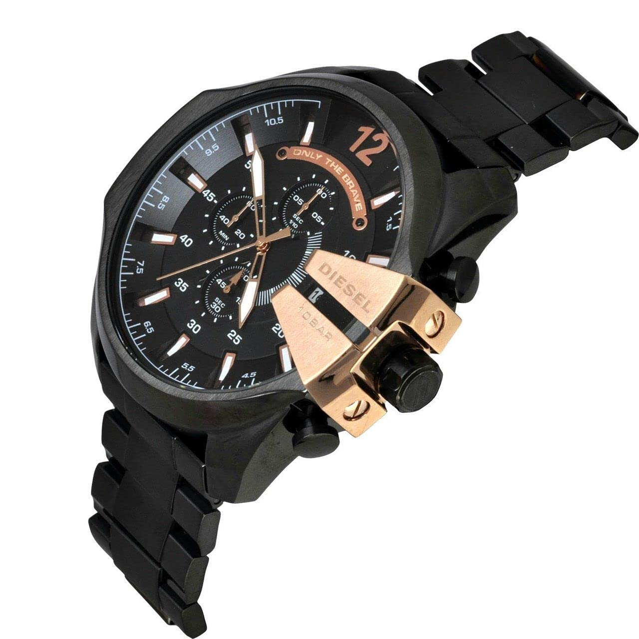 Diesel Mega Chief Black Dial Black Stainless Steel Watch For Men - DZ4309 Watches Diesel   