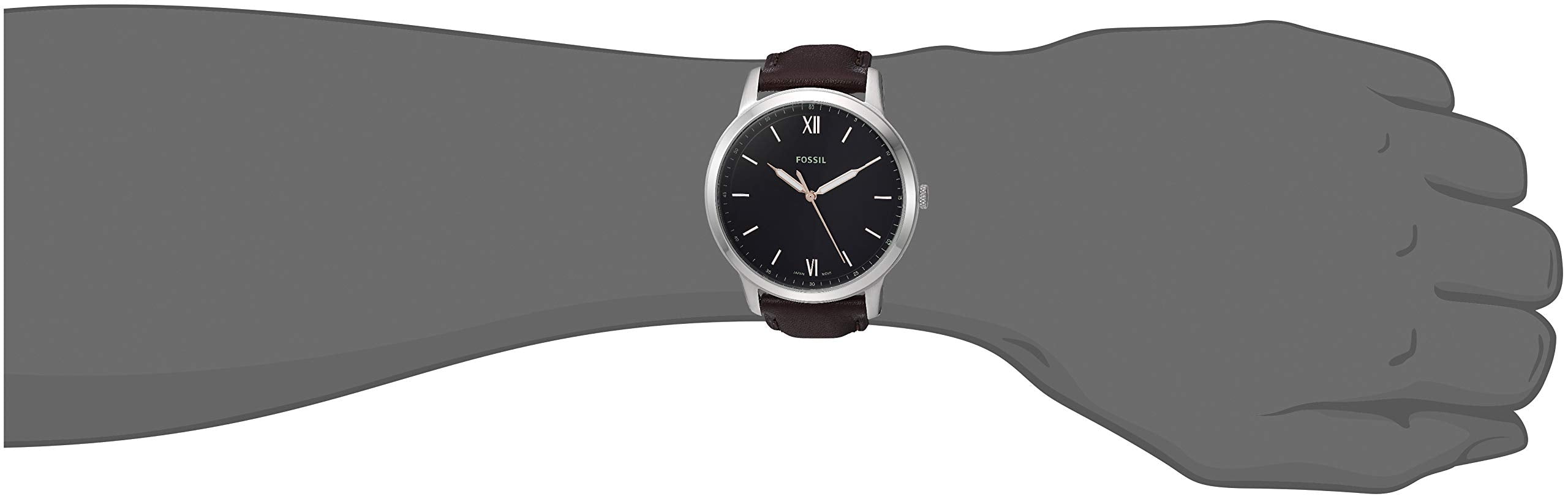 Fossil The Minimalist 3H Black Dial Brown Leather Strap Watch for Men - FS5464 Watches Fossil   