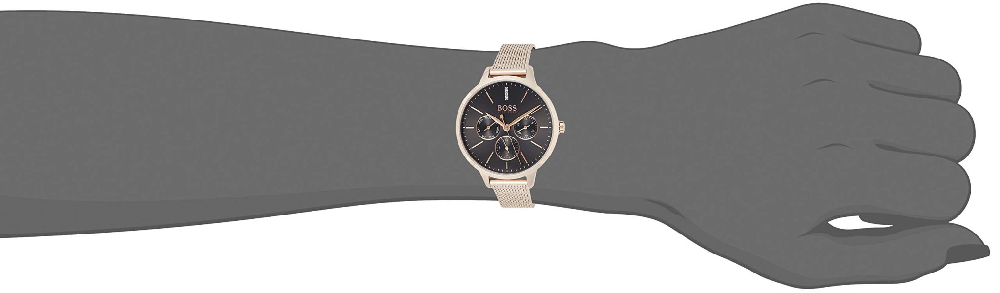 Hugo Boss Symphony Grey Dial Gold Mesh Bracelet Watch for Women - 1502424 Watches Hugo Boss   