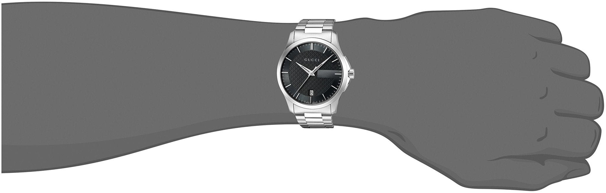 Gucci G Timeless Black Dial Silver Steel Strap Unisex Watch - YA126457 Watches Gucci   