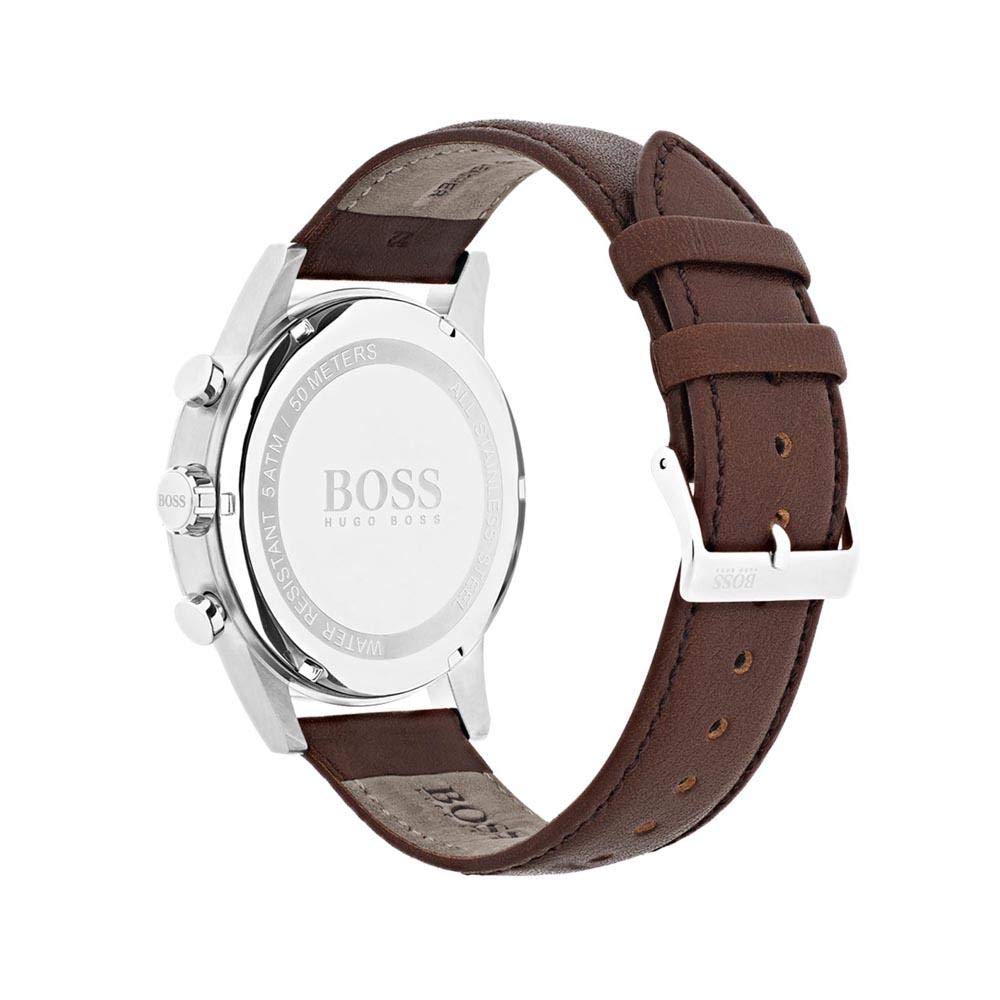 Hugo Boss Navigator White Dial Brown Leather Strap Watch for Men - 1513495 Watches Hugo Boss   