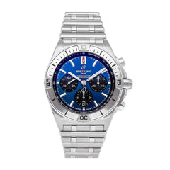 Breitling Chronomat B01 42mm Blue Dial Silver Steel Strap Watch for Men - AB0134101C1A1 Watches Breitling   