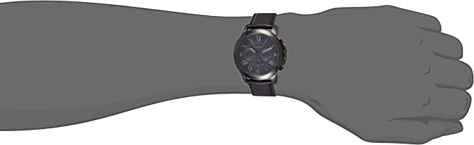 Fossil Grant Chronograph Black Dial Black Leather Strap Watch for Men - FS5132 Watches Fossil   