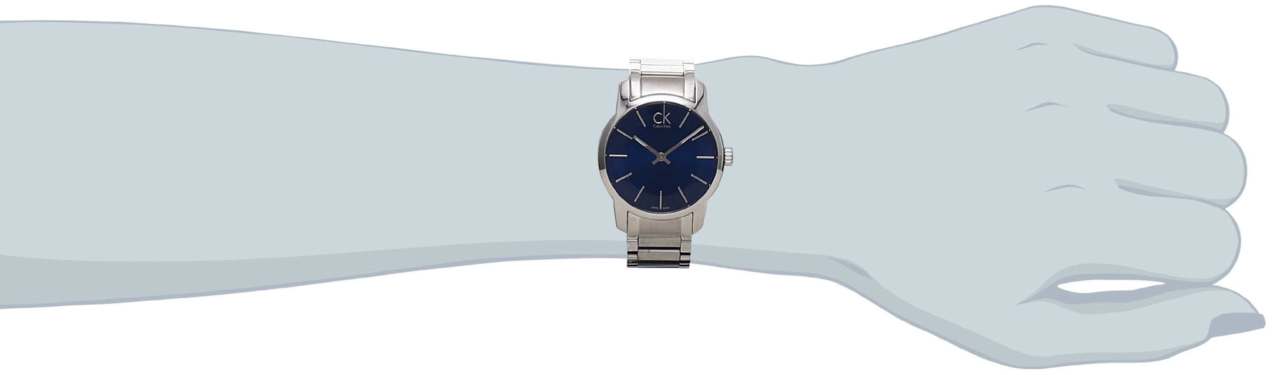 Calvin Klein City Blue Dial Silver Steel Strap Watch for Women - K2G2314N Watches Calvin Klein   