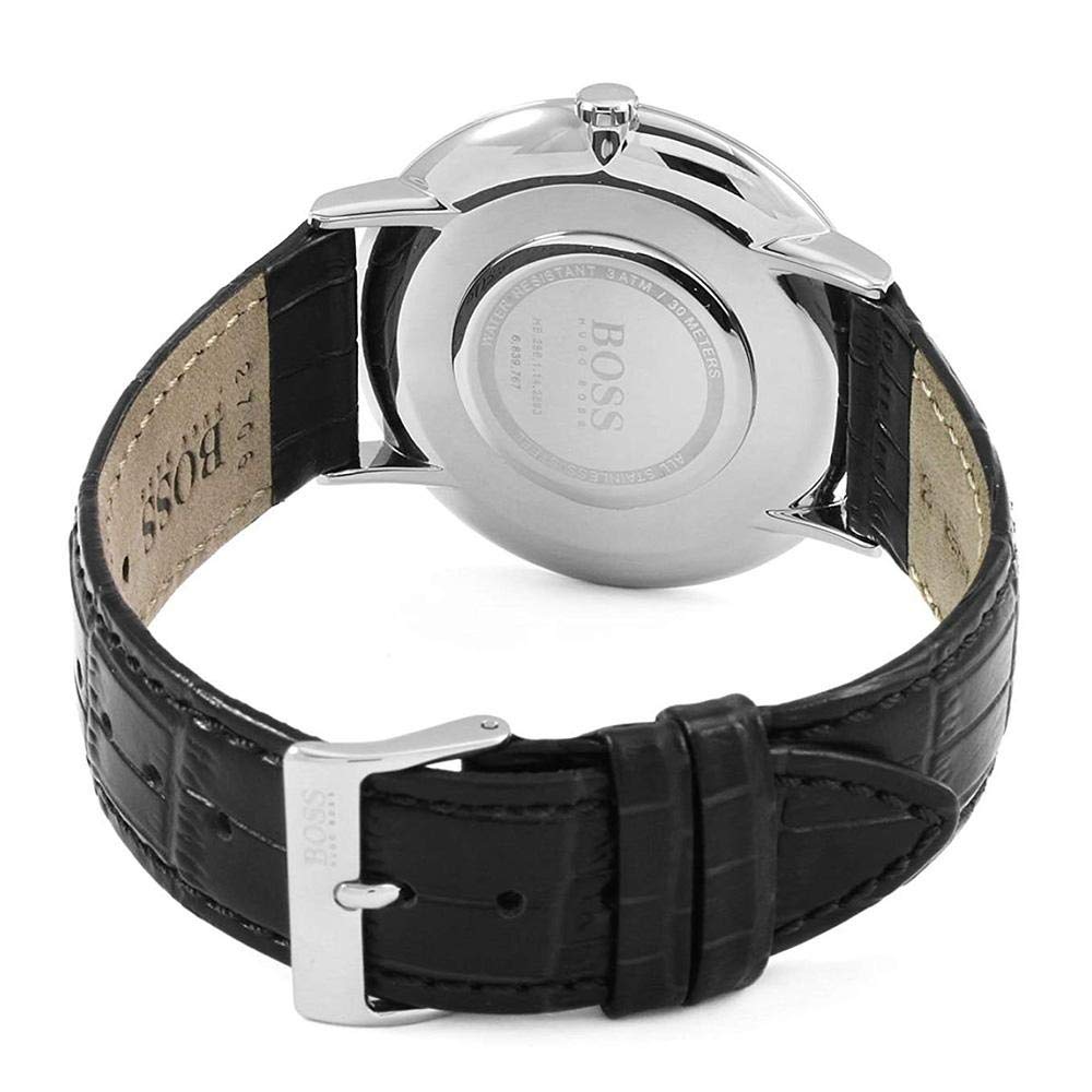 Hugo Boss Jackson Black Dial Black Leather Strap Watch for Men - 1513369 Watches Hugo Boss   