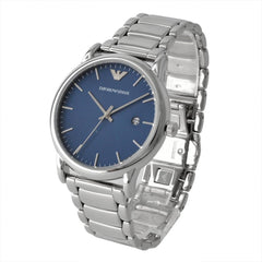 Emporio Armani Luigi Blue Dial Silver Stainless Steel Watch For Men - AR11089 Watches Emporio Armani   