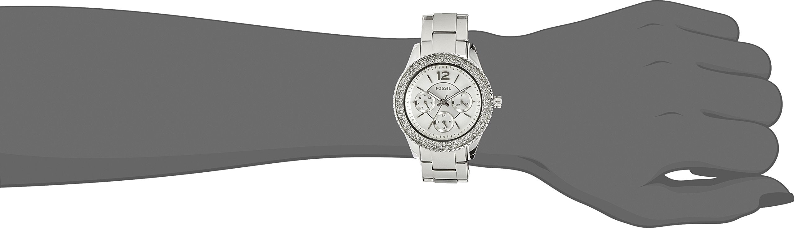 Fossil Stella Silver Dial Silver Steel Strap Watch for Women - ES3588 Watches Fossil   