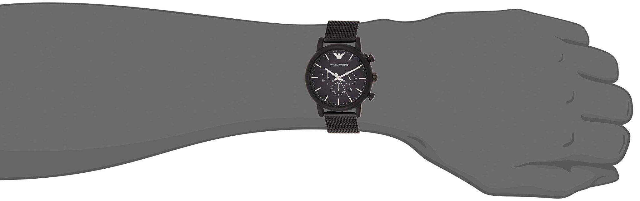 Emporio Armani Sport Chronograph Black Dial Black Mesh Bracelet Watch For Men - AR1968 Watches Emporio Armani   