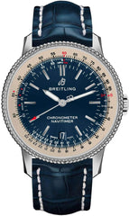 Breitling Navitimer Automatic 38mm Blue Dial Blue Leather Strap Mens Watch - A17325211C1P1 Watches Breitling   