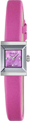 Gucci G-Frame Square Fuchsia Mother of Pearl Dial Fuchsia Leather Strap Watch For Women - YA128533 Watches Gucci   