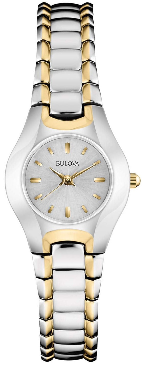 Bulova Classic White Dial Two Tone Steel Strap Watch for Women - 98T84 Watches Bulova   