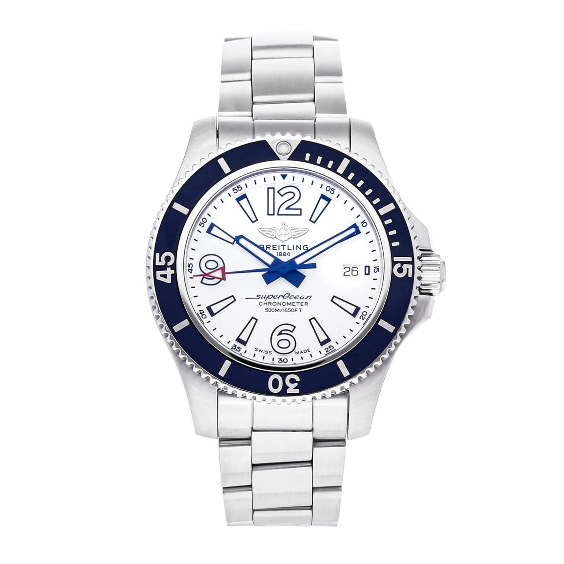 Breitling Superocean 42mm White Dial Silver Steel Strap Watch for Men - A17366D81A1A1 Watches Breitling   