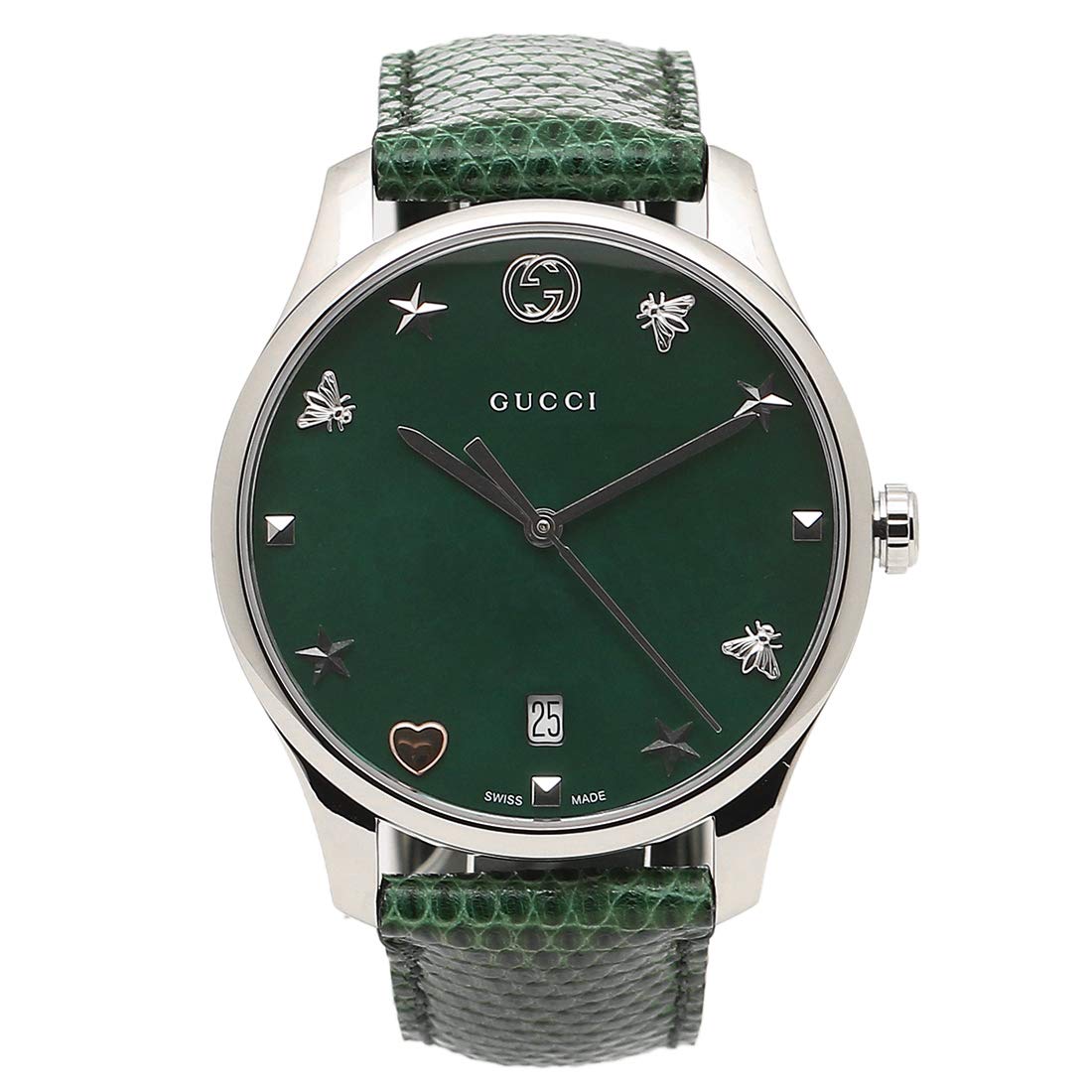 Gucci G-Timeless Mother of Pearl Green Dial Green Leather Strap Watch For Women - YA1264042 Watches Gucci   