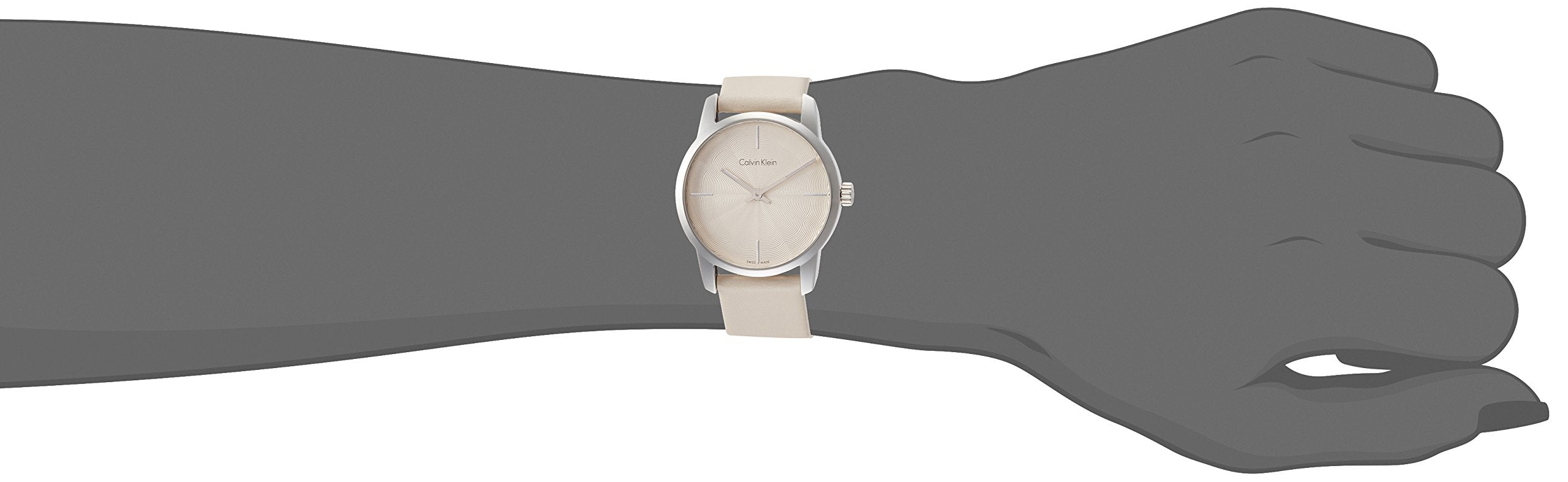 Calvin Klein City White Dial White Leather Strap Watch for Women - K2G231XH Watches Calvin Klein   