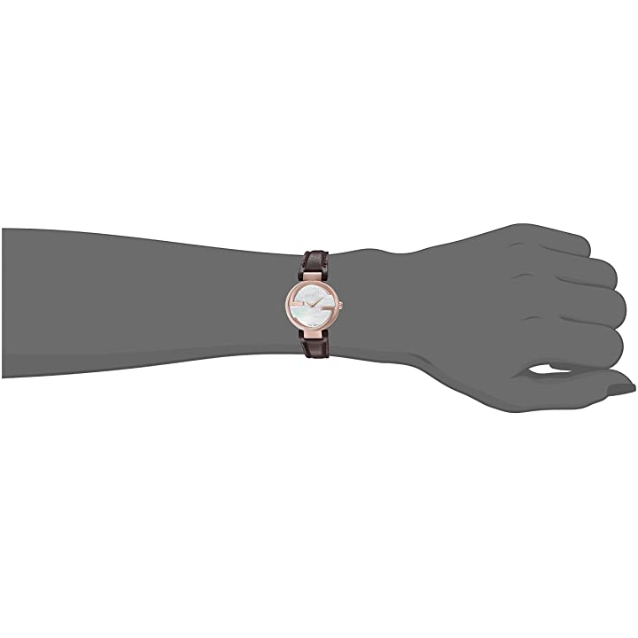 Gucci G Interlocking Mother of Pearl Dial Brown Leather Strap Watch For Women - YA133516 Watches Gucci   