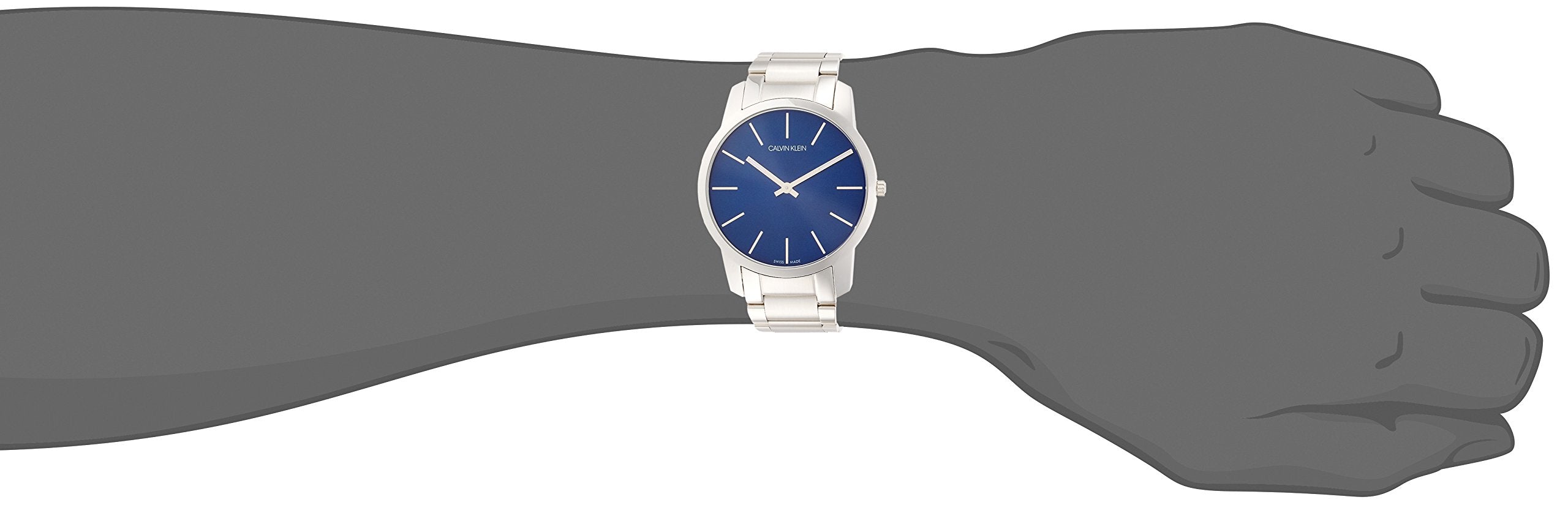 Calvin Klein City Blue Dial Silver Steel Strap Watch for Men - K2G2114N Watches Calvin Klein   