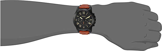 Fossil Grant Chronograph Black Dial Brown Leather Strap Watch for Men - FS5241 Watches Fossil   