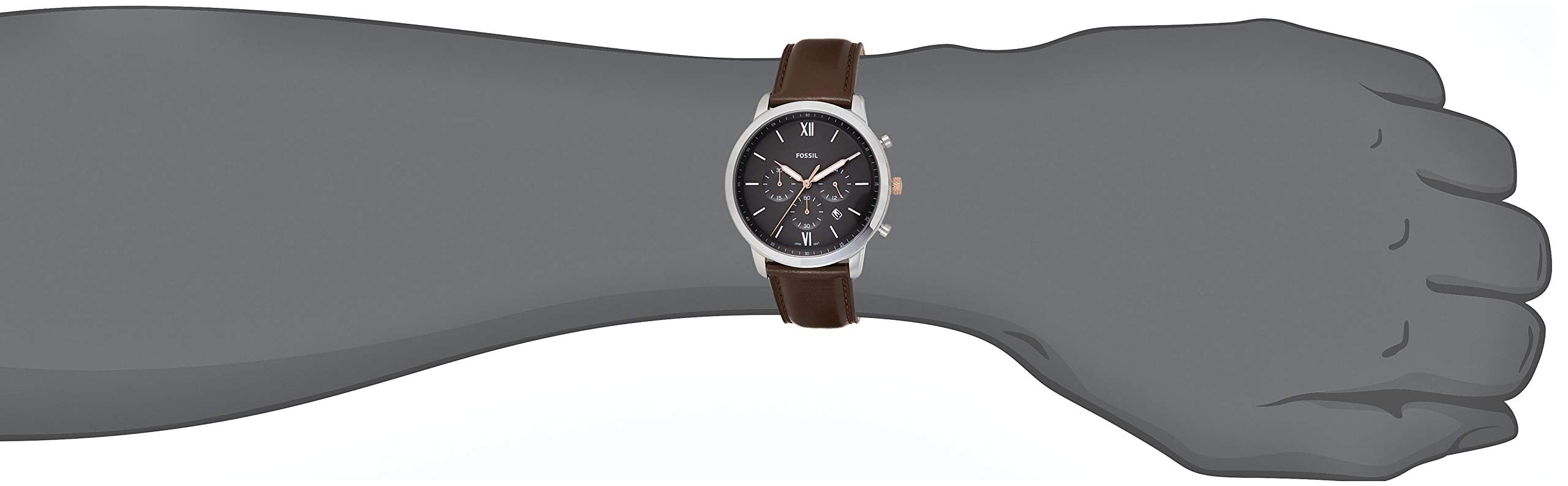 Fossil Neutra Chronograph Black Dial Brown Leather Strap Watch for Men - FS5408 Watches Fossil   