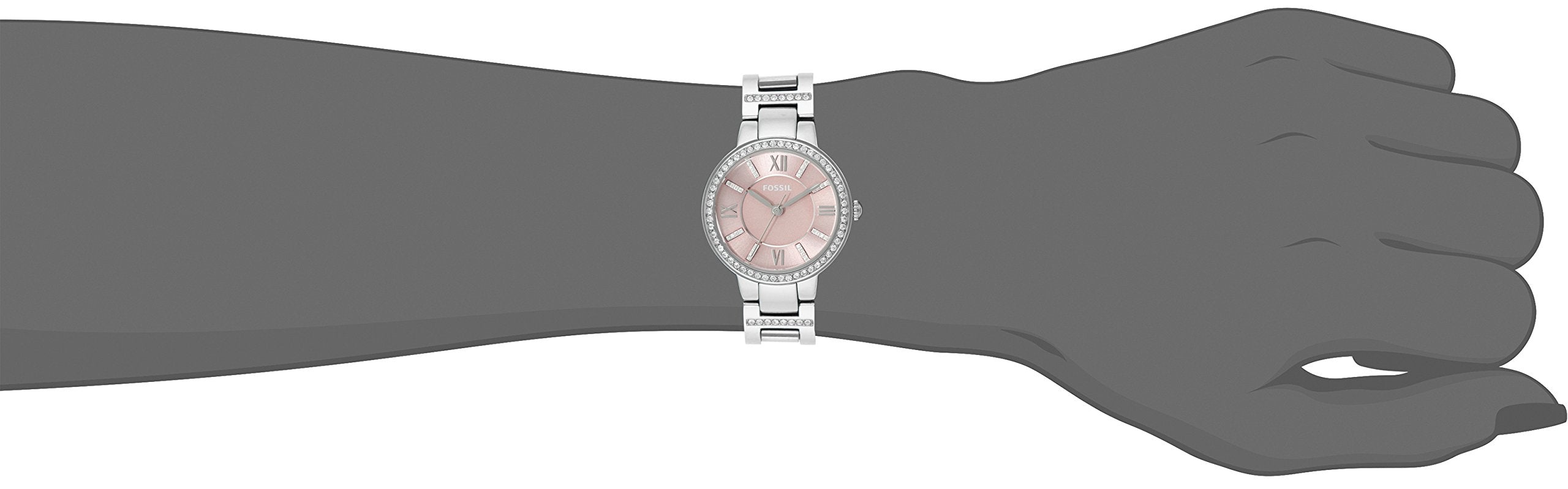 Fossil Virginia Pink Dial Silver Steel Strap Watch for Women - ES3504 Watches Fossil   