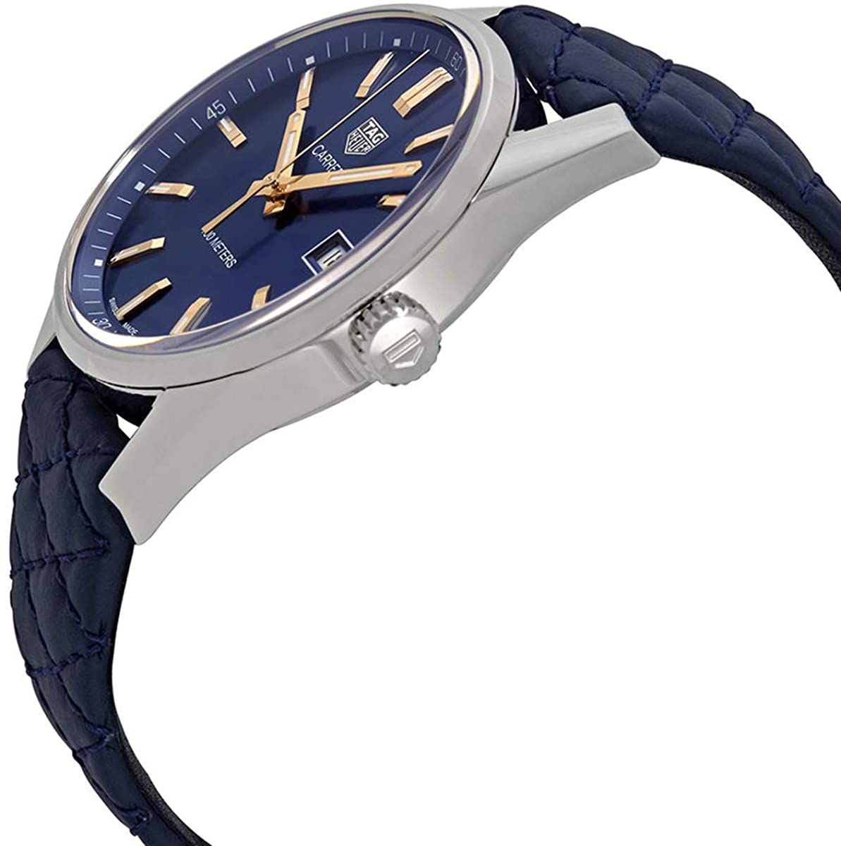 Tag Heuer Carrera Quartz 39mm Blue Dial Blue Calfskin Strap Watch for Women - WAR1112.FC6391 Watches Tag Heuer   