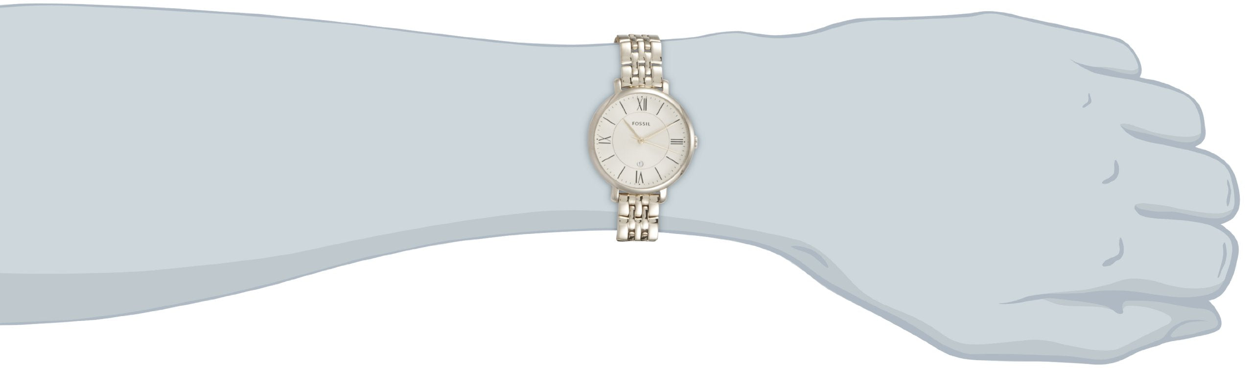 Fossil Jacqueline White Dial Gold Steel Strap Watch for Women - ES3434 Watches Fossil   