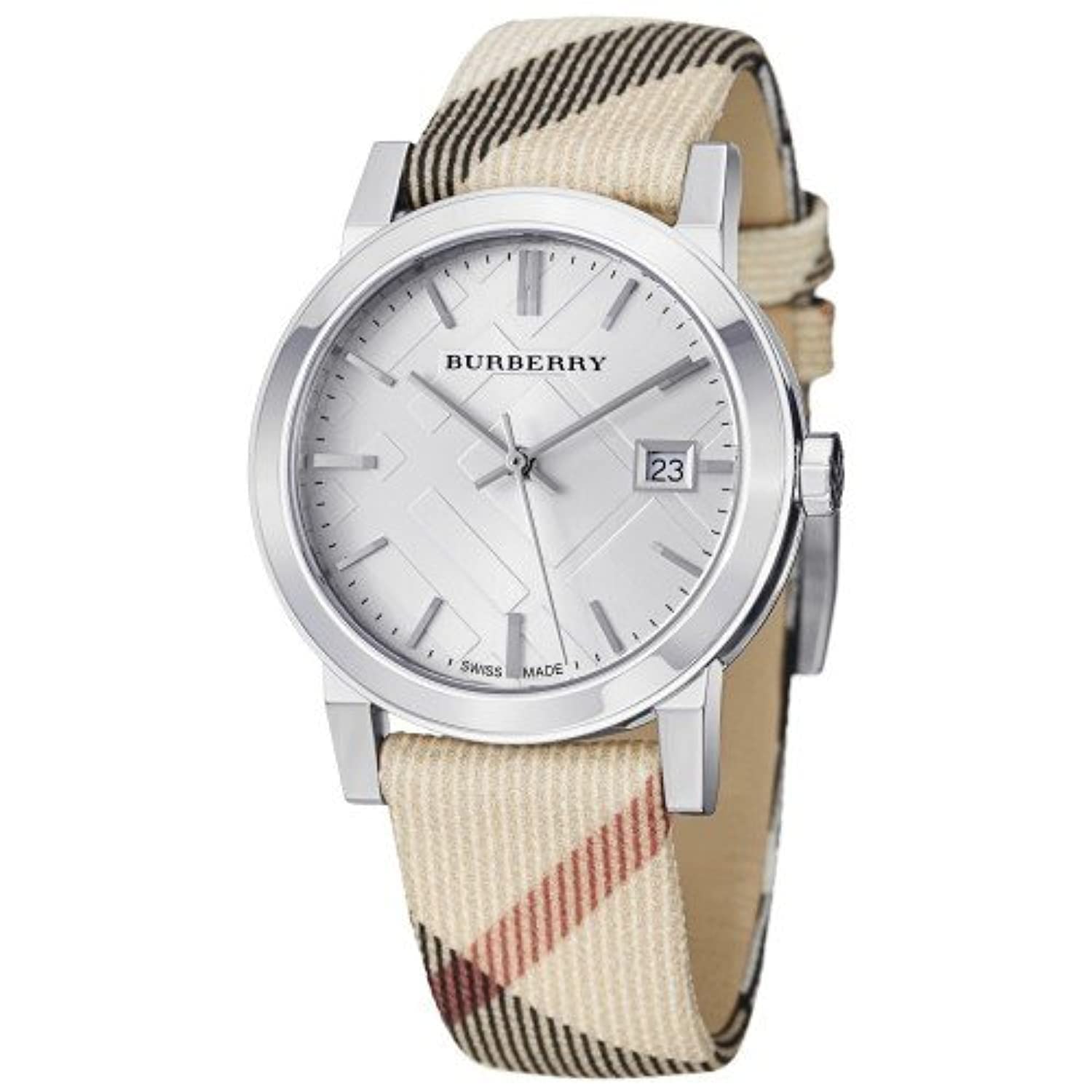 Burberry The City Nova Silver Dial White Leather Strap Watch for Women - BU9022 Watches Burberry   