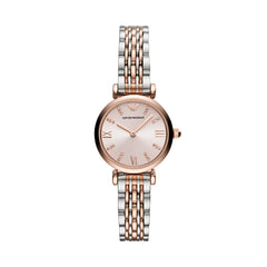 Emporio Armani Gianni T Bar Pink Dial Two Tone Stainless Steel Strap Watch For Women - AR11223 Watches Emporio Armani   