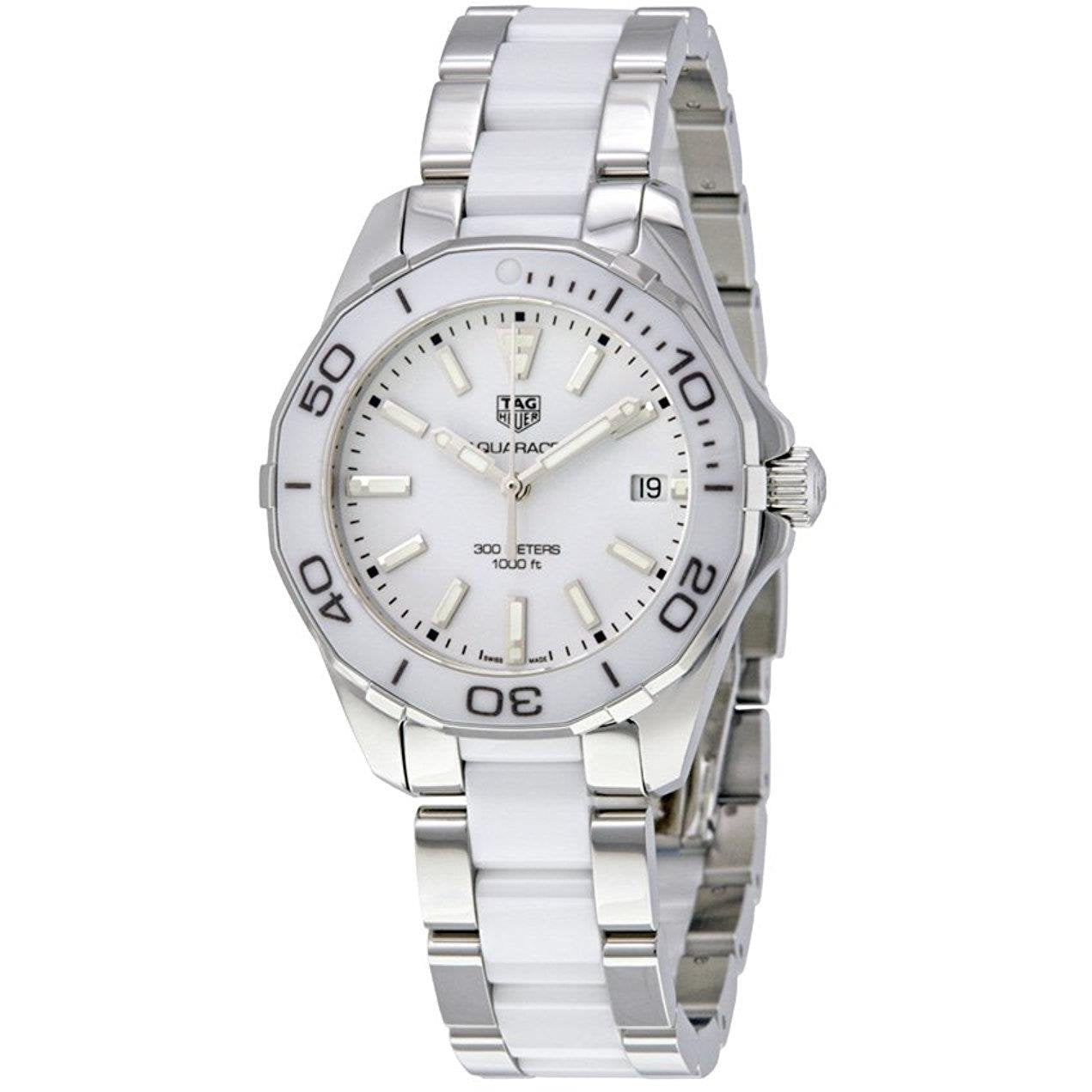 Tag Heuer Aquaracer Quartz 35mm White Dial Two Tone Steel Strap Watch Women - WAY131B.BA0914 Watches Tag Heuer   