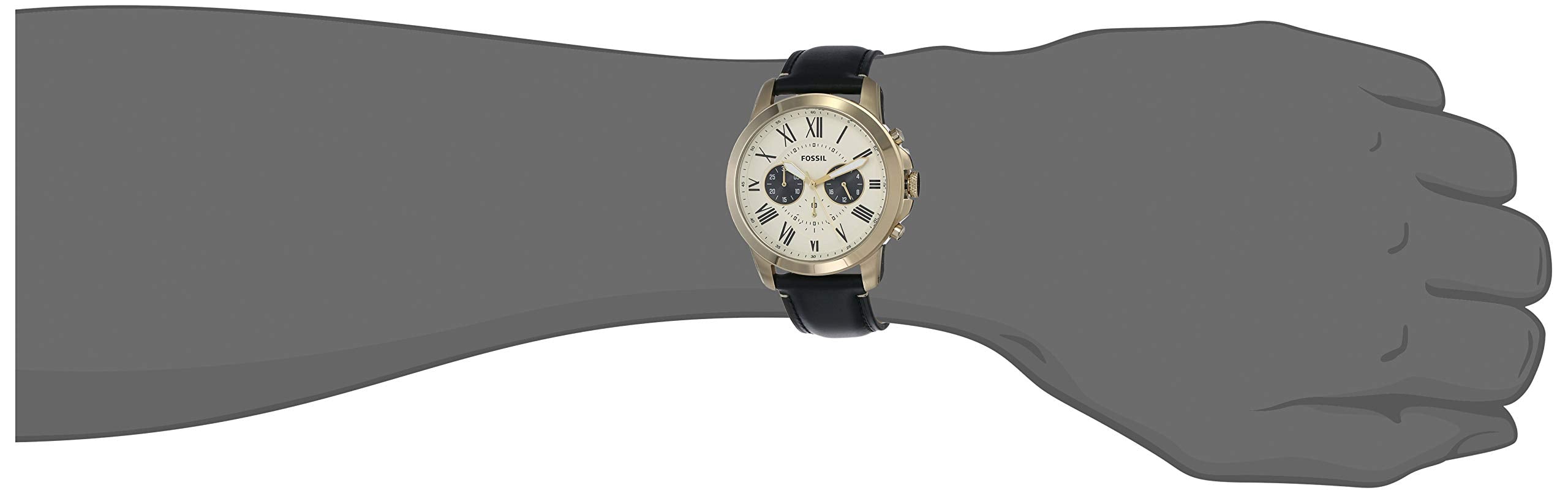 Fossil Grant Chronograph White Dial Black Leather Strap Watch for Men - FS5272 Watches Fossil   