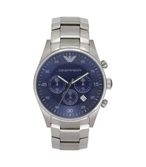 Emporio Armani Sportivo Chronograph Blue Dial Silver Stainless Steel Watch For Men - AR5860 Watches Emporio Armani   