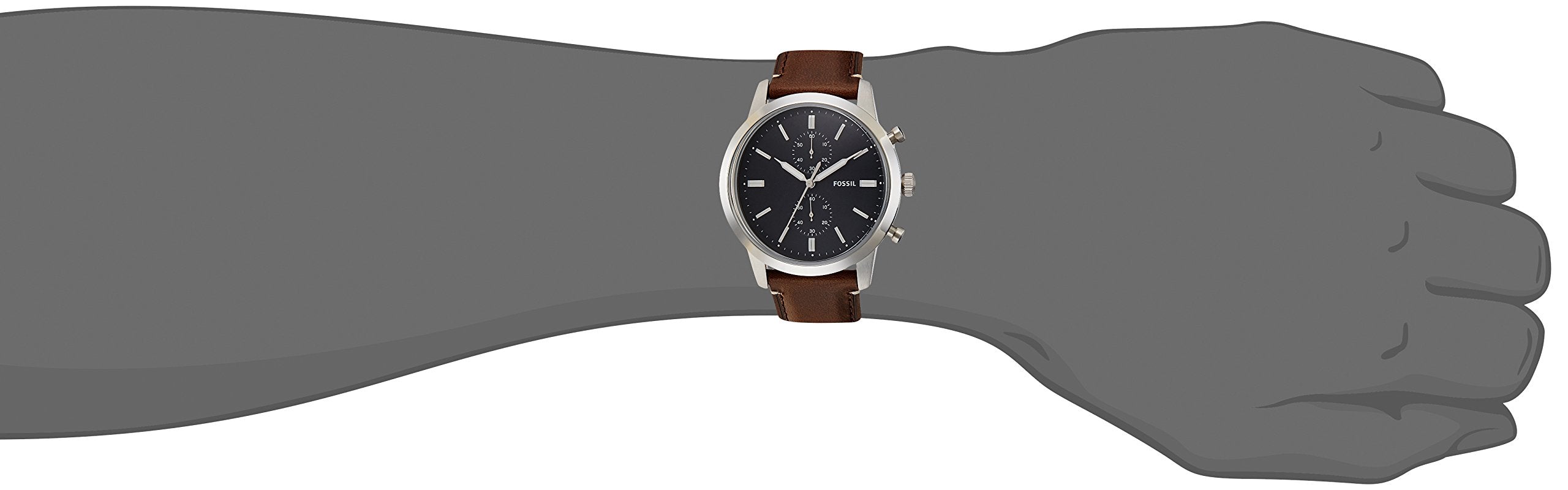 Fossil Townsman Chronograph Black Dial Brown Leather Strap Watch for Men  - FS5280 Watches Fossil   