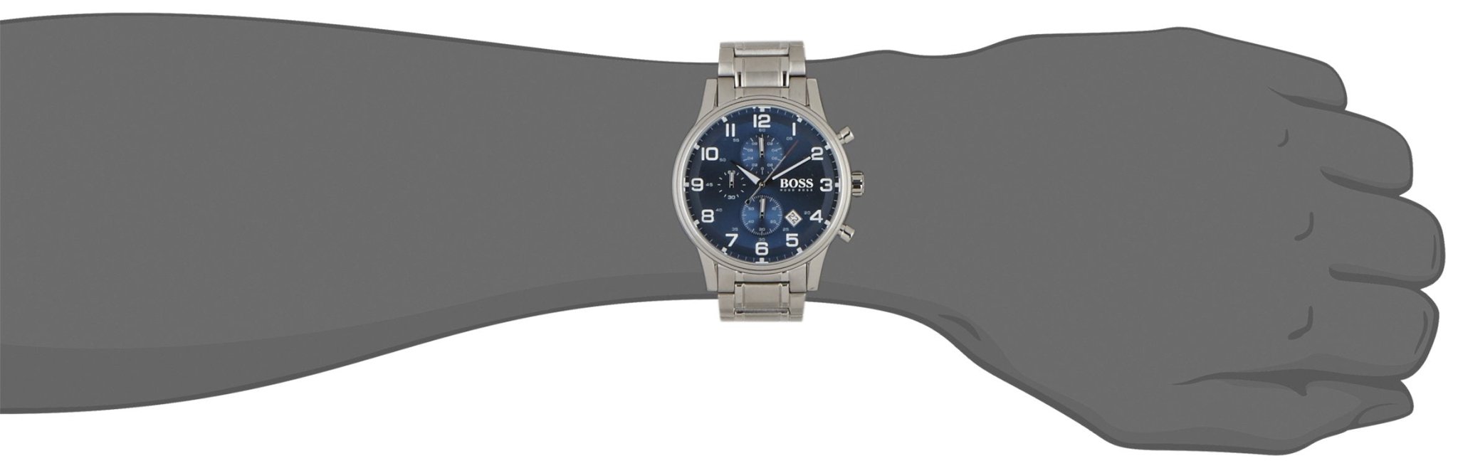 Hugo Boss Aeroliner Blue Dial Silver Steel Strap Watch for Men - 1513183 Watches Hugo Boss   