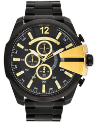 Diesel Mega Chief Chronograph Black Dial Black Stainless Steel Watch For Men - DZ4338 Watches Diesel   