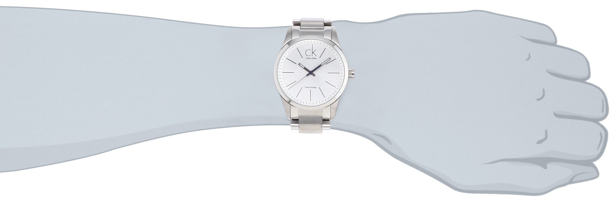 Calvin Klein Bold White Dial Silver Steel Strap Watch for Men - K2241120 Watches Calvin Klein   