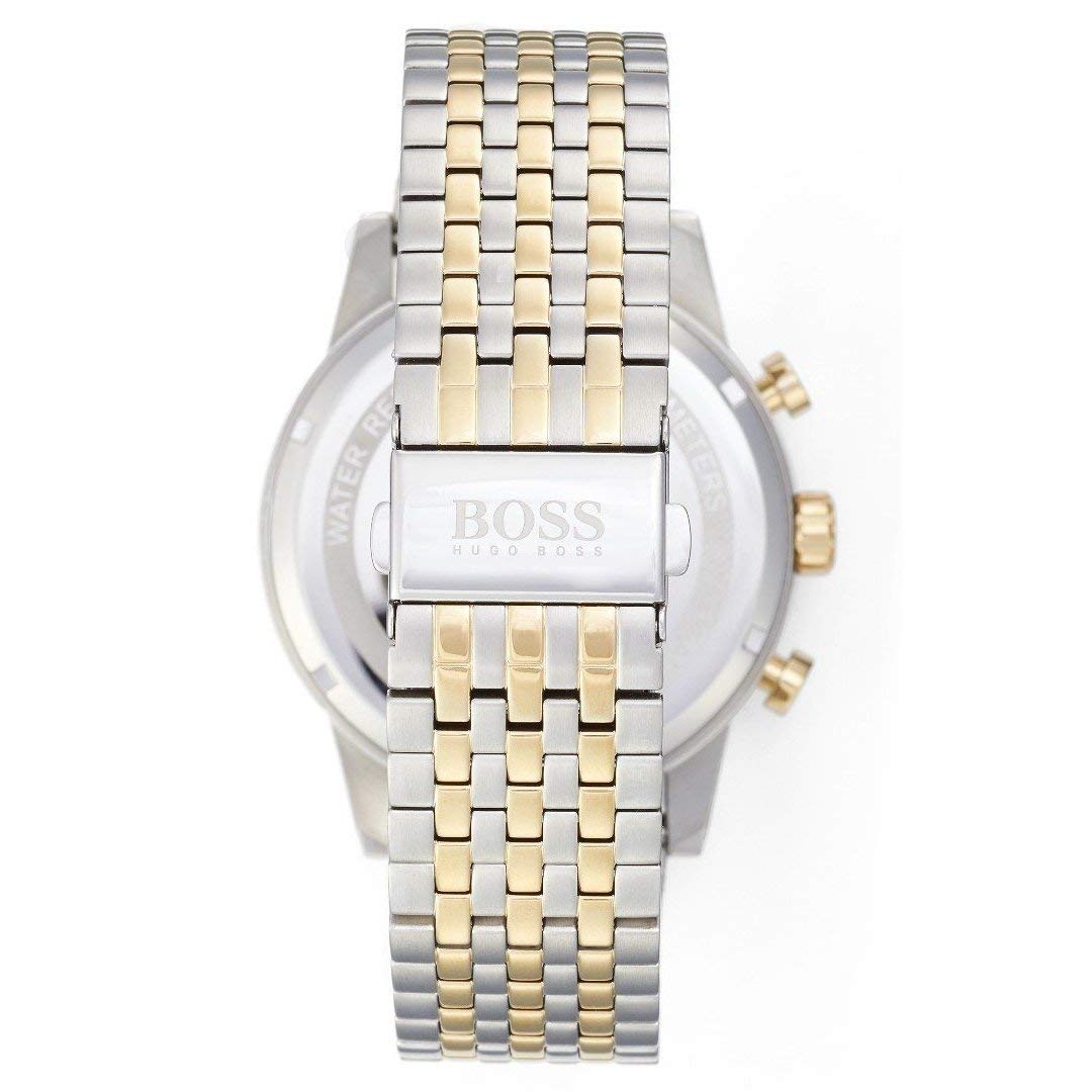 Hugo Boss Navigator White Dial Two Tone Steel Strap Watch for Men - 1513499 Watches Hugo Boss   