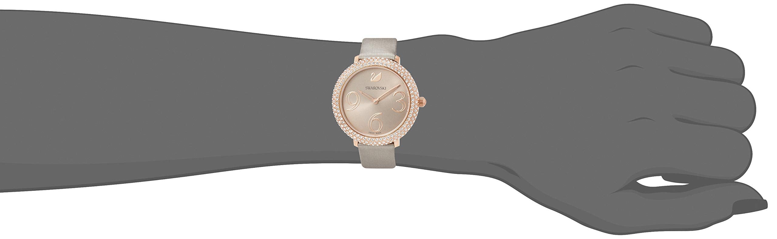 Swarovski Crystal Frost Grey Dial Grey Leather Strap Watch for Women - 5484067 Watches Swarovski   